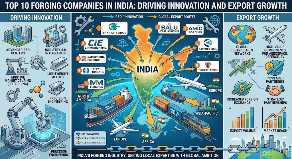Top 10 Forging Companies in India Driving Innovation and Export Growth