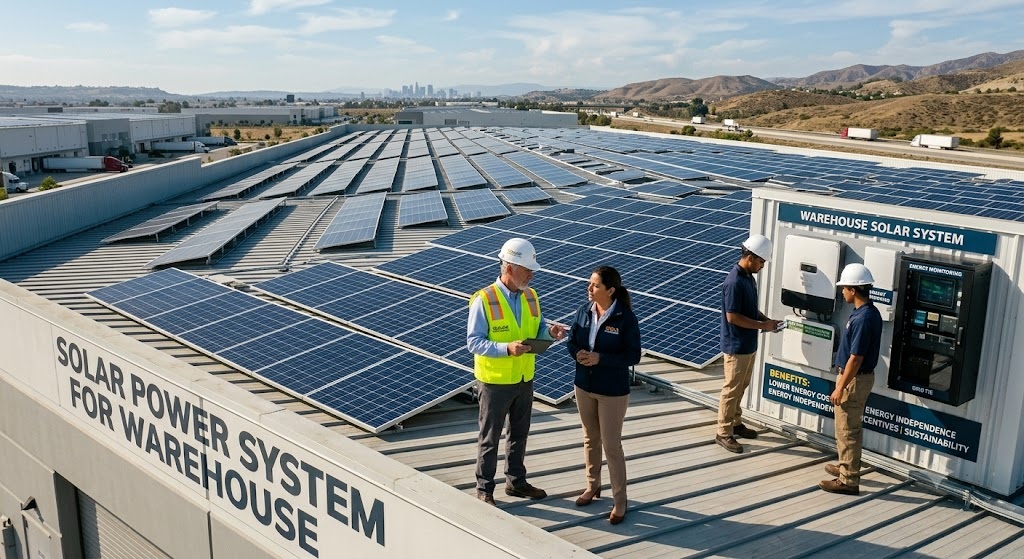 Solar power system for warehouse