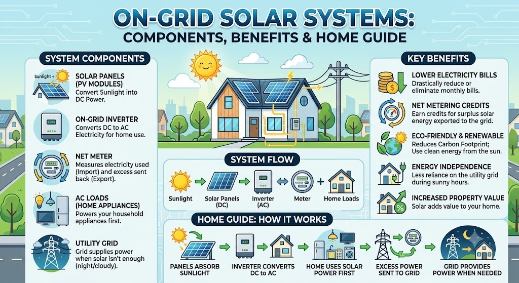 On-grid solar systems for homes