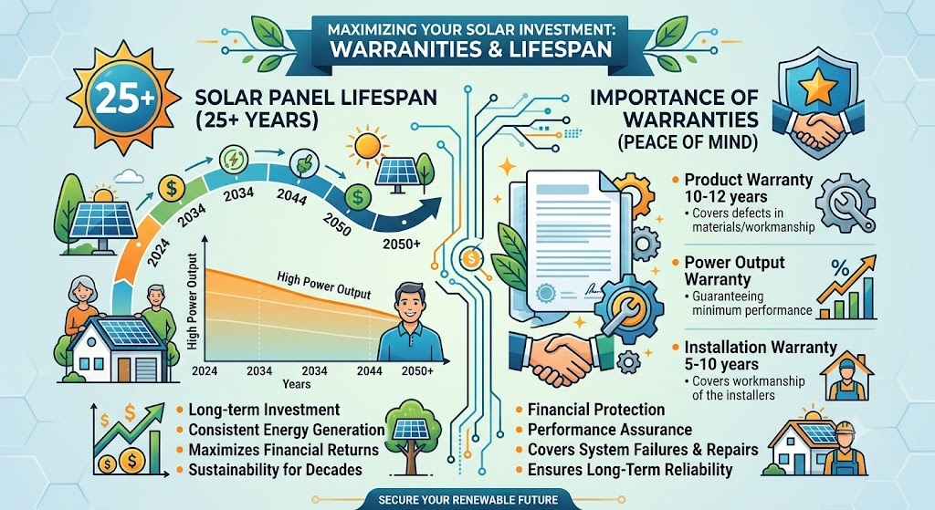 Importance of Solar panel warranty and life span